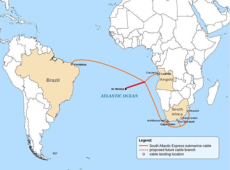圣赫勒拿岛将接入南大西洋海底光缆系统