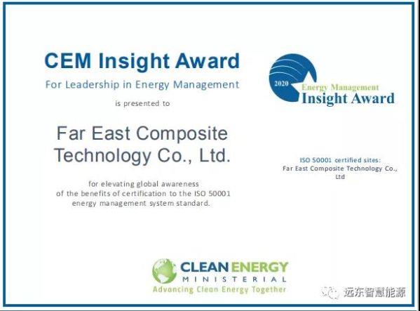 远东复合技术荣获2020全球能源管理领导奖 成国内线缆行业唯一获奖企业
