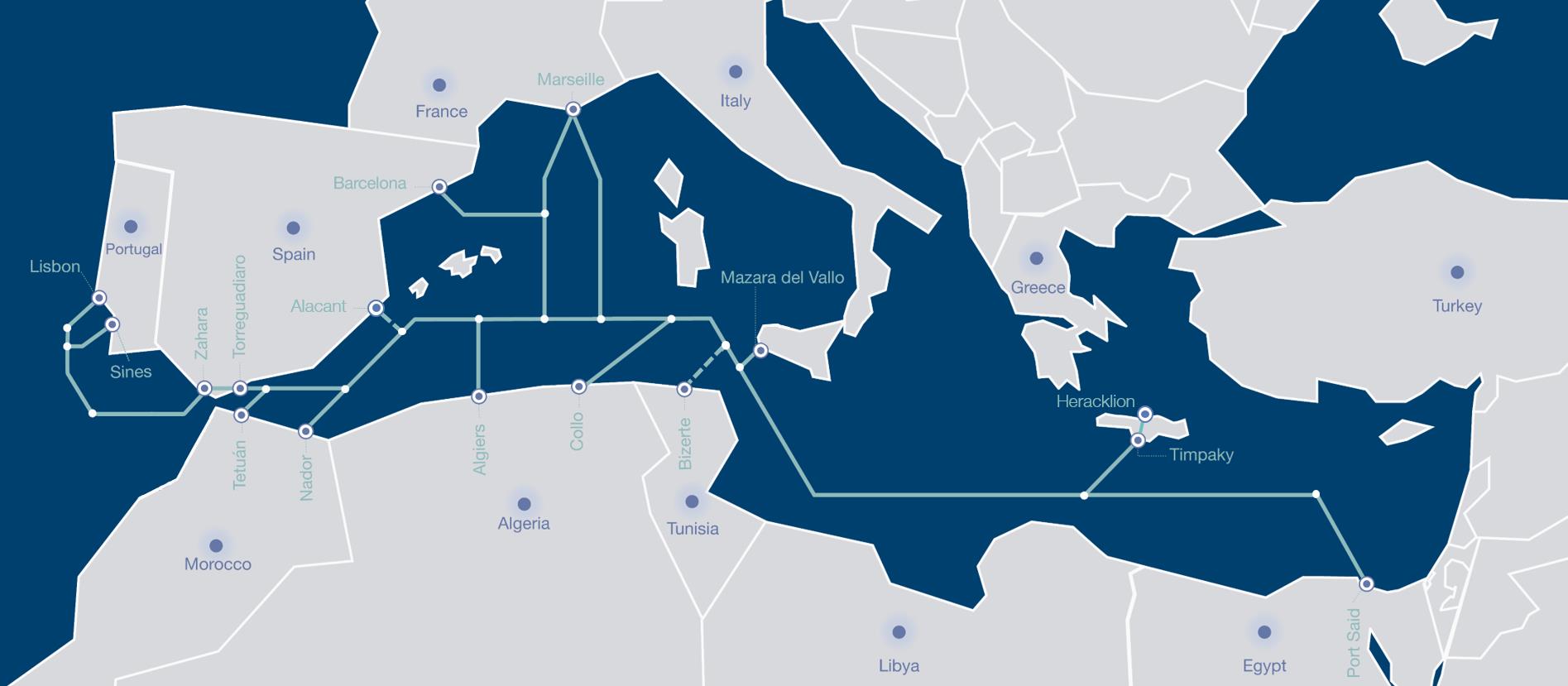 地中海Medusa海底光缆系统开建